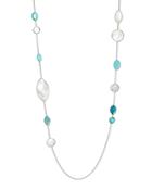 Ippolita Sterling Silver Wonderland Mixed Mother-of-pearl & Clear Quartz Doublet Long Necklace In Bermuda, 36