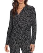 1.state Leopard Print Crossover Sweater