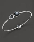 Ippolita Stella Bangle In Hematite Doublet With Diamonds In Sterling Silver