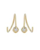 Rachel Reid 14k Yellow Gold Diamond Dot Wire Threader Earrings