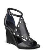 Kendall And Kylie Alexa Leather Studded Wedge Sandals