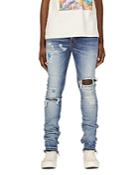 Purple Brand P001 Skinny Fit Destroyed Jeans In Four Pocket Indigo