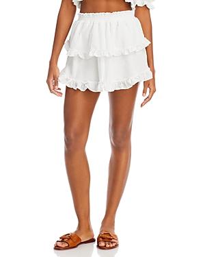 Peixoto Aurora Ruffled Swim Cover Up Mini Skirt