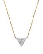 Dana Rebecca Designs 14k Yellow Gold Triangle Pave Diamond Necklace, 16