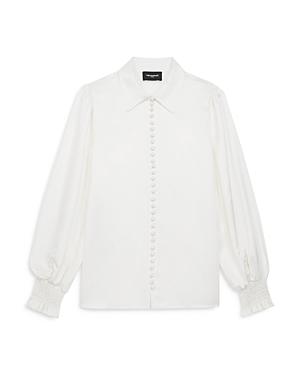 The Kooples Smocked Cuff Blouse