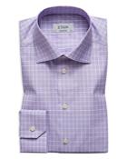 Eton Textured Grid Regular Fit Dress Shirt