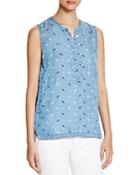 4our Dreamers Printed Chambray Sleeveless Top