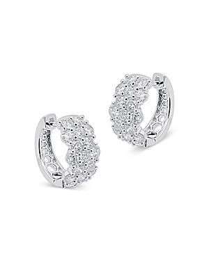 Bloomingdale's Diamond Cluster Hoop Earrings In 14k White Gold, 2.0 Ct. T.w. - 100% Exclusive