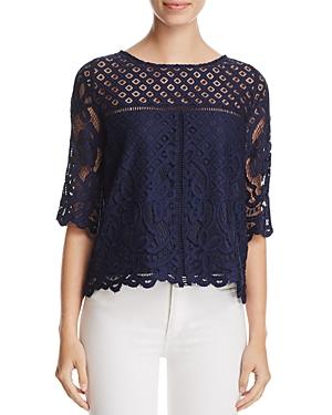 Cupcakes And Cashmere Andrie Illusion Lace Top