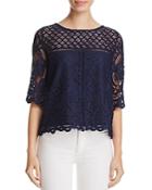 Cupcakes And Cashmere Andrie Illusion Lace Top