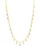 Freida Rothman Fleur Bloom Empire Dangle Necklace In 14k Gold-plated & Rhodium-plated Sterling Silver, 16