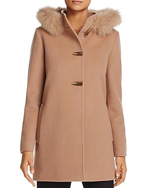 Cinzia Rocca Icons Fox Fur Trim Wool & Cashmere Duffle Coat