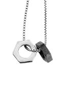 Tateossian Gunmetal Chain Bolt Necklace