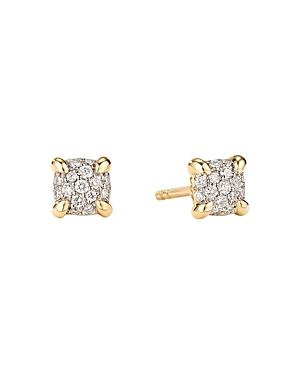 David Yurman Petite Chatelaine Stud Earrings In 18k Yellow Gold With Diamonds