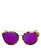 Lyndon Leone Women's Julia Round Oversized Mirrored Sunglasses, 53mm - 100% Exclusive