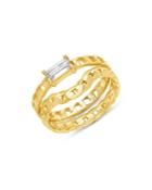Sterling Forever Karter Cubic Zirconia Chain Link Stacking Rings, Set Of 2
