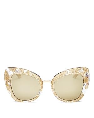 Dolce & Gabbana Mirrored Cat Eye Sunglasses, 51mm