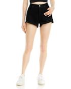 Frame Front Cuff Frayed Cut-off Jean Shorts In Adrift Black