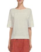 Whistles Fluted-cuff Linen Tee