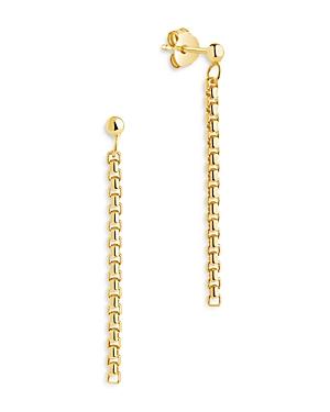 Sterling Forever Box Chain Linear Drop Earrings
