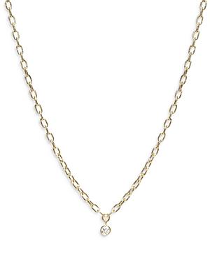 Zoe Chicco 14k Yellow Gold Diamond Bezel Pendant Necklace, 16
