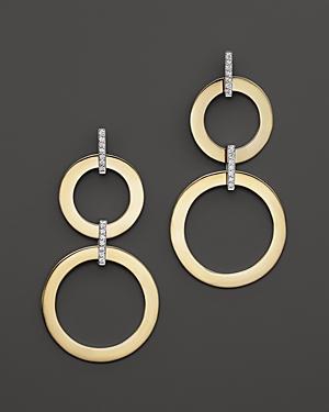 Roberto Coin 18k Yellow And White Gold Diamond Round Drop Earrings