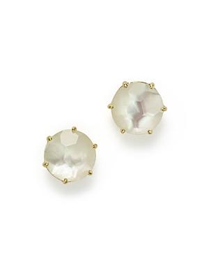 Ippolita 18k Gold Rock Candy Medium Round Stud Earrings In Mother Of Pearl Doublet