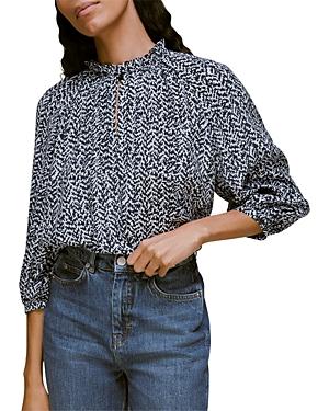 Whistles Printed Keyhole Blouse