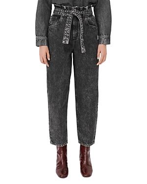 Maje Promesse Paperbag Jeans In Anthracite