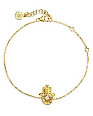 Amrapali Jewels Diamond Hamsa Chain Bracelet In 18k Yellow Gold, 0.10 Ct. T.w.