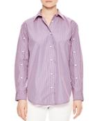 Sandro Mama Striped Button-sleeve Shirt