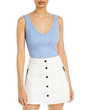 Aqua Cropped Rib Knit Tank Top - 100% Exclusive