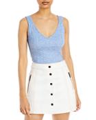 Aqua Cropped Rib Knit Tank Top - 100% Exclusive
