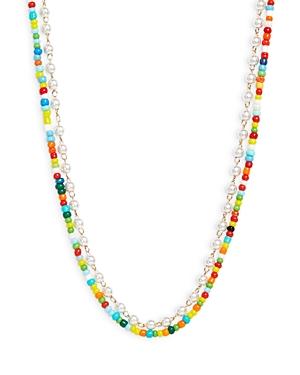 Aqua Layered Multicolor Beaded Necklace, 16 - 100% Exclusive