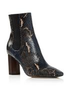 Donald Pliner Women's Laila Round Toe Snake-embossed Leather Booties