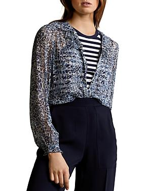 Polo Ralph Lauren Sheer Ruffle Trim Blouse