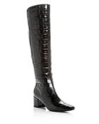 Sigerson Morrison Women's Paislee Croc-embossed Square-toe Boots