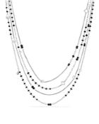 David Yurman Oceanica Two-row Chain Necklace With Cultured Freshwater Pearls And Black Spinel