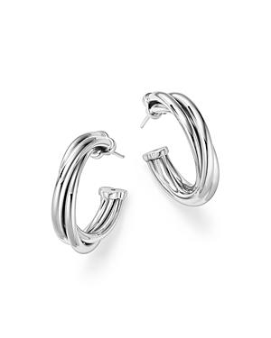 Roberto Coin 18k White Gold Classic Twisted Hoop Earrings