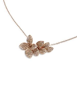 Pasquale Bruni 18k Rose Gold Stelle In Fiore White & Champagne Diamond Flower Necklace, 16.5