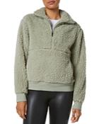 Marc New York Performance Quarter Zip Faux Fur Pullover