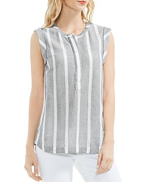 Vince Camuto Striped Sleeveless Henley Top