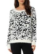 Liverpool Los Angeles Leopard Eyelash Jacquard Sweater