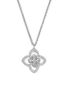Roberto Coin 18k White Gold Diamond Flower Pendant Necklace, 16