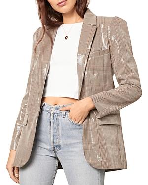 Cupcakes And Cashmere Sequined Plaid Blazer