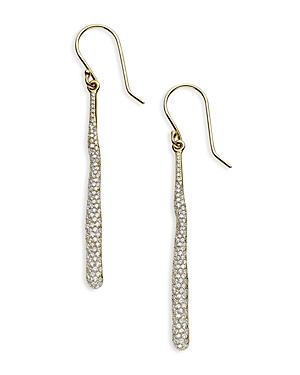 Ippolita 18k Yellow Gold Stardust Diamond Squiggly Stick Linear Drop Earrings