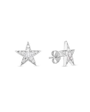 Roberto Coin 18k White Gold Tiny Treasure Diamond Pave Star Stud Earrings