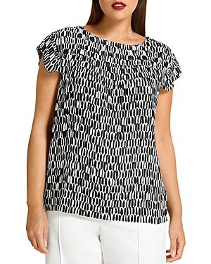 Marina Rinaldi Ballata Printed Plisse Top