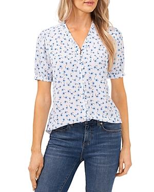 Cece Brooke Floral Print Puff Sleeve Blouse