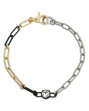 Allsaints Crystal Mixed Chain Link Bracelet